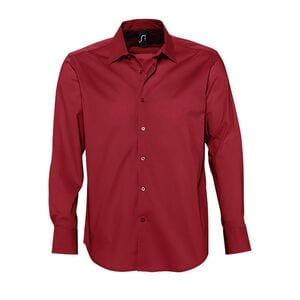 SOL'S 17000 - Brighton Camicia Uomo Stretch Manica Lunga Rosso cardinale