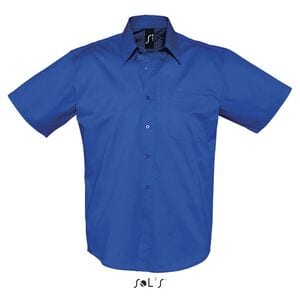 SOL'S 16080 - Brooklyn Camicia Uomo In Twill Di Cotone Manica Corta Blu royal