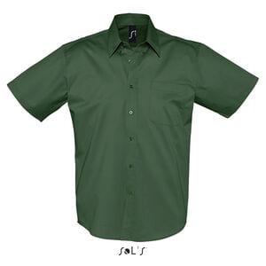 SOL'S 16080 - Brooklyn Camicia Uomo In Twill Di Cotone Manica Corta Verde bottiglia