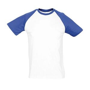 SOL'S 11190 - Funky T Shirt Uomo Bicolore Manica Corta A Raglan Bianco / Blu royal