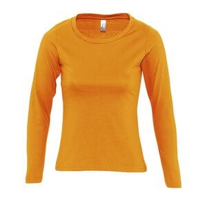 SOL'S 11425 - MAJESTIC T Shirt Donna Girocollo Manica Lunga Arancio