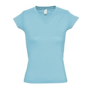 SOL'S 11388 - MOON T Shirt Donna Scollo A "V" Blu atollo