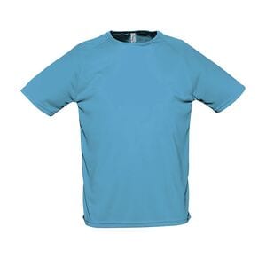 SOL'S 11939 - SPORTY T Shirt Uomo Manica A Raglan Acqua