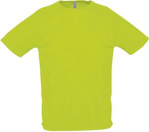 SOL'S 11939 - SPORTY T Shirt Uomo Manica A Raglan Verde fluo