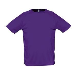 SOL'S 11939 - SPORTY T Shirt Uomo Manica A Raglan Viola scuro