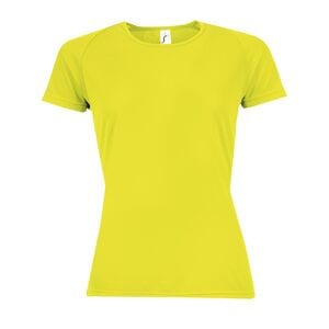 SOL'S 01159 - SPORTY WOMEN T Shirt Donna Manica A Raglan Giallo fluo