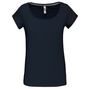 Kariban K384 - T-shirt donna a maniche corte e scollo a barchetta Blu navy