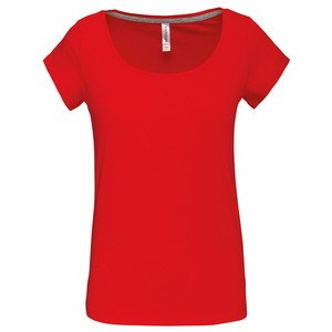 Kariban K384 - T-shirt donna a maniche corte e scollo a barchetta Rosso