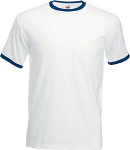 Fruit of the Loom SC61168 - T-shirt da uomo bicolore Bianco / Blu navy