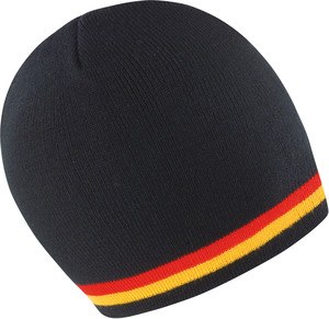 Result R368X - National Beanie Berretto "Supporter" Black / Red / Gold