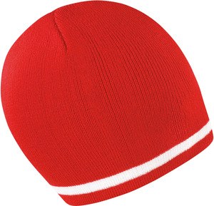 Result R368X - National Beanie Berretto "Supporter" Rosso / Bianco