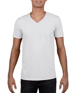 Gildan GN646 - Maglietta da uomo con scollo a V 100% cotone Bianco