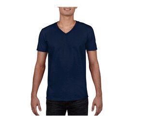 Gildan GN646 - Maglietta da uomo con scollo a V 100% cotone Blu navy