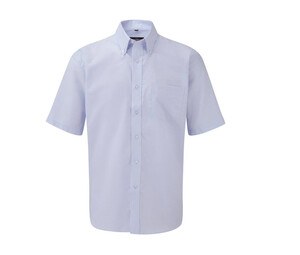 Russell Collection JZ933 - Camicia da uomo a maniche corte in cotone Oxford