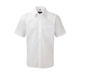 Russell Collection JZ935 - Camicia da uomo in popeline Bianco