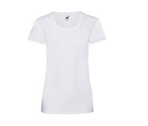 Fruit of the Loom SC600 - T-shirt da donna in cotone Lady-Fit Bianco