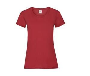 Fruit of the Loom SC600 - T-shirt da donna in cotone Lady-Fit Rosso