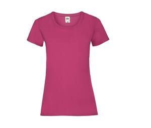 Fruit of the Loom SC600 - T-shirt da donna in cotone Lady-Fit Fucsia