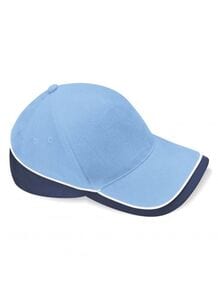 Beechfield BF171 - Cappellino Teamwear a 5 pannelli Sky Blue/Navy/White