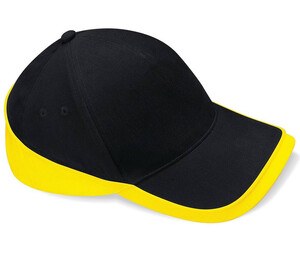 Beechfield BF171 - Cappellino Teamwear a 5 pannelli Black/Yellow