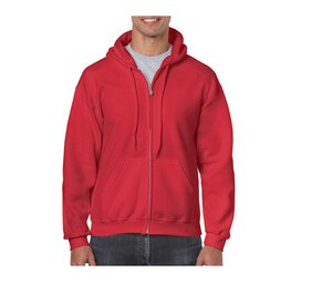 Gildan GN960 - Felpa con cappuccio da uomo con zip grande Rosso