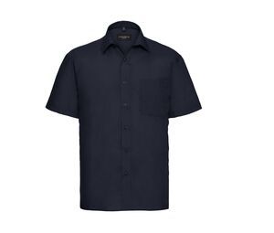 Russell Collection JZ935 - Camicia da uomo in popeline Blu navy