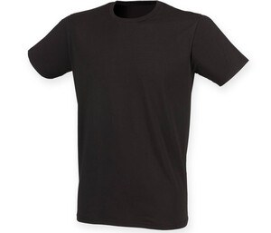 Skinnifit SF121 - T-shirt da uomo in cotone elasticizzato Nero