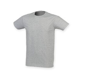 Skinnifit SF121 - T-shirt da uomo in cotone elasticizzato Grigio medio melange
