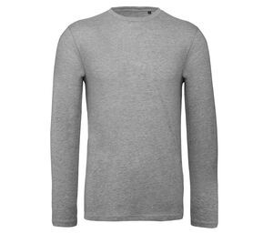 B&C BC070 - T-shirt da uomo a maniche lunghe in cotone biologico Sport Grey