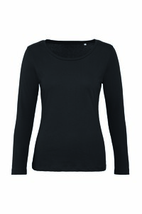 B&C BC071 - T-Shirt a manica lunga da donna 100% cotone biologico Nero