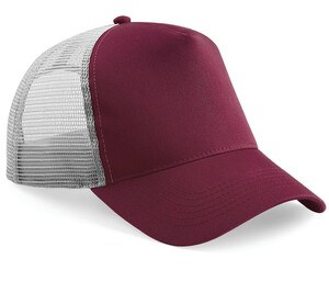 Beechfield BF640 - Cappellino Trucker americano Burgundy/ Light Grey