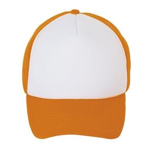 SOL'S 01668 - BUBBLE Cappellino Adulto A 5 Pannelli Con Rete Bianco / Arancio fluo