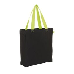 SOL'S 01672 - LENOX Borsa Mare Nero / Verde lime fluo