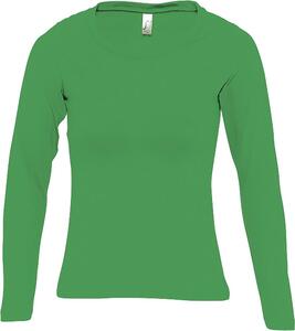 SOL'S 11425 - MAJESTIC T Shirt Donna Girocollo Manica Lunga Verde prato