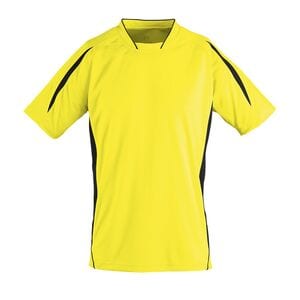 SOL'S 01639 - MARACANA 2 KIDS SSL Maglia Bambino Manica Corta Con Inserti Giallo limone / Nero