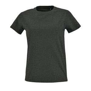 SOL'S 02080 - Imperial FIT WOMEN T Shirt Donna Slim Girocollo Manica Corta Charcoal Melange