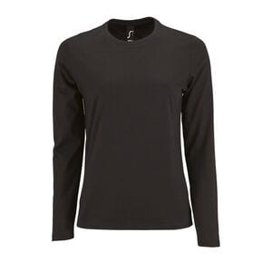 SOL'S 02075 - Imperial LSL WOMEN T Shirt Donna Manica Lunga Nero profondo