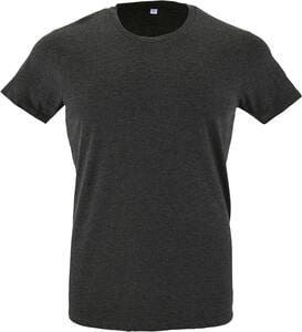 SOL'S 00553 - REGENT FIT T Shirt Uomo Slim Girocollo Manica Corta Charcoal Melange