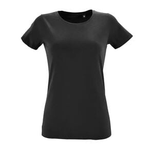 SOL'S 02758 - Regent Fit Women T Shirt Donna Slim Girocollo Manica Corta Nero profondo