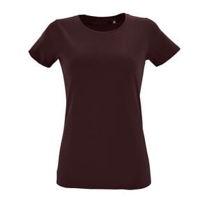SOL'S 02758 - Regent Fit Women T Shirt Donna Slim Girocollo Manica Corta Rosso Borgogna