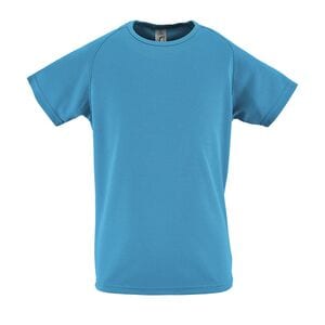 SOL'S 01166 - SPORTY KIDS T Shirt Bambino Manica A Raglan Acqua