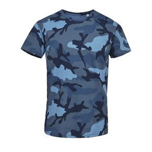 SOL'S 01188 - Camo Men T Shirt Uomo Girocollo Mimetico blu