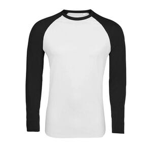SOL'S 02942 - Funky Lsl T Shirt Uomo Bicolore Manica Lunga A  Raglan Bianco / Nero