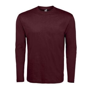 SOL'S 11420 - MONARCH T Shirt Uomo Girocollo Manica Lunga Rosso Borgogna