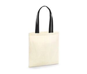 Westford mill W801C - Borsa in tela di cotone organico con manici a contrasto Natural/Black