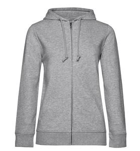 B&C BCW36B - Felpa con cappuccio con zip organica da donna Grigio medio melange