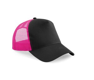 Beechfield BF640 - Cappellino Trucker americano Black / Fuchsia