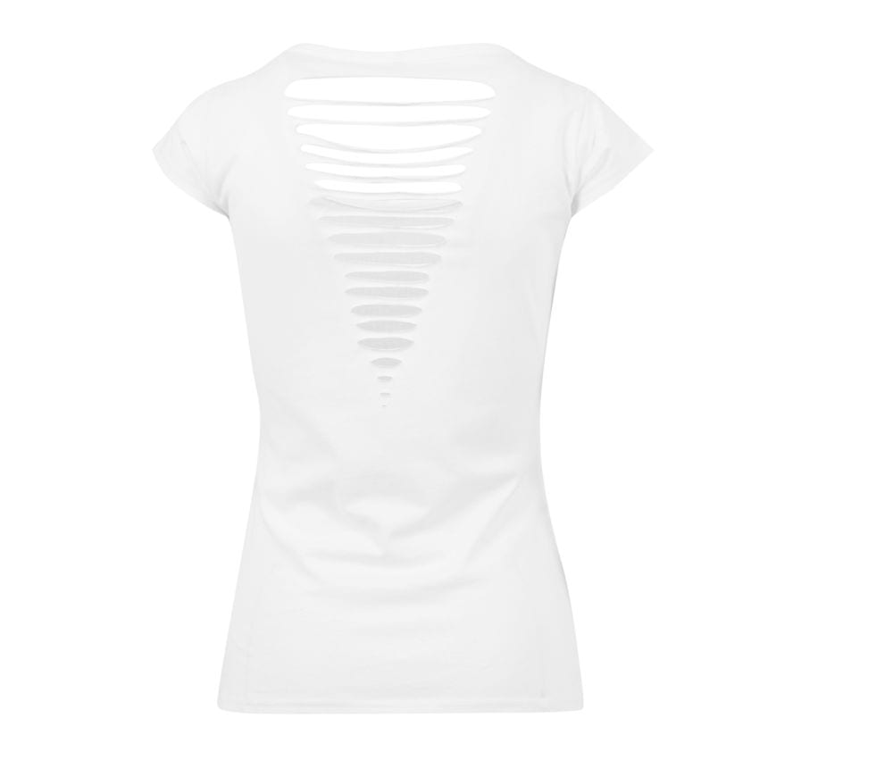 Build Your Brand BY035 - T-shirt da donna con retro lacerato