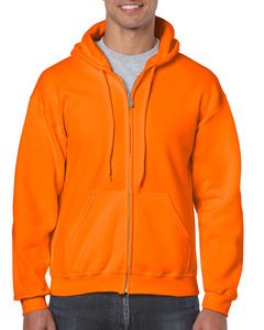 Gildan GN960 - Felpa con cappuccio da uomo con zip grande Safety Orange