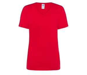 JHK JK158 - T-shirt 145 con scollo a V da donna Rosso